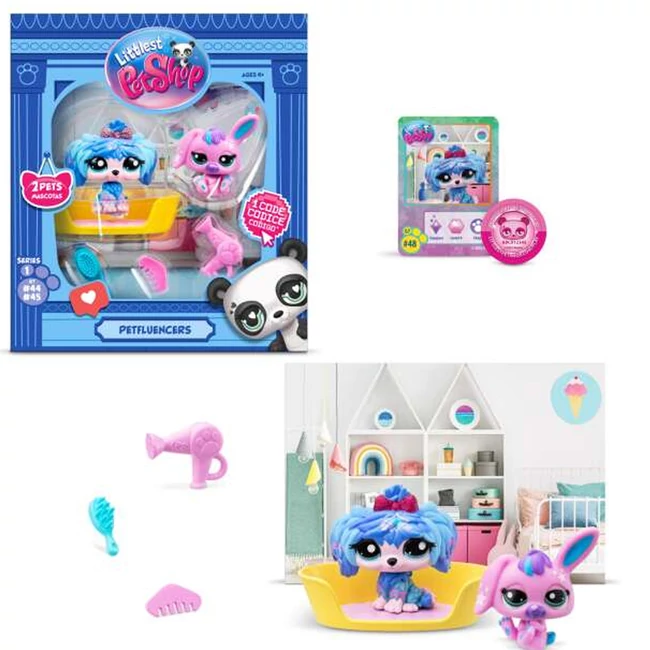 Littlest Pet Shop: Petfluencers kutyus és nyuszi 2 db-os figura szett – Szuper szalon 2.széria