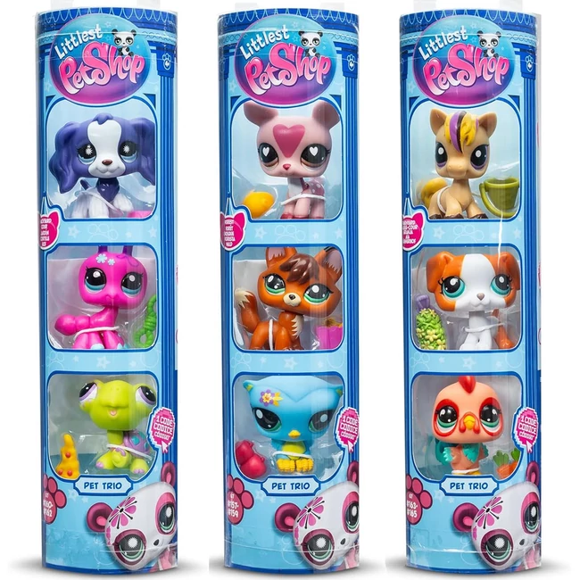 Littlest Pet Shop: 3 db-os figura szett hengerben S3 többféle változatban 1 db