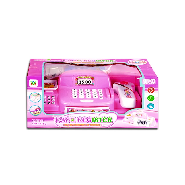 Elektronikus pink pénztárgép fénnyel és hanggal