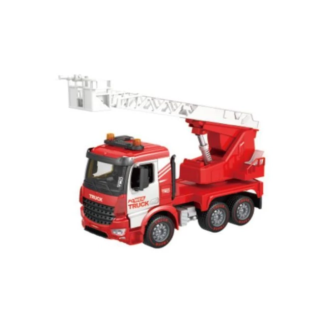 Power Truck Tűzoltó teherautó emelőkosárral, fénnyel és hanggal 40 cm