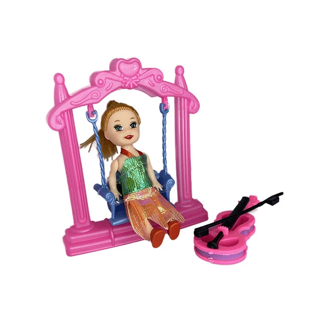 Katie: Sandra baba pink hintával és hegedűvel 10 cm