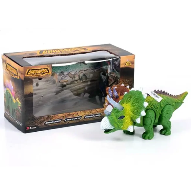 Elemes triceratops figura fénnyel 25 cm