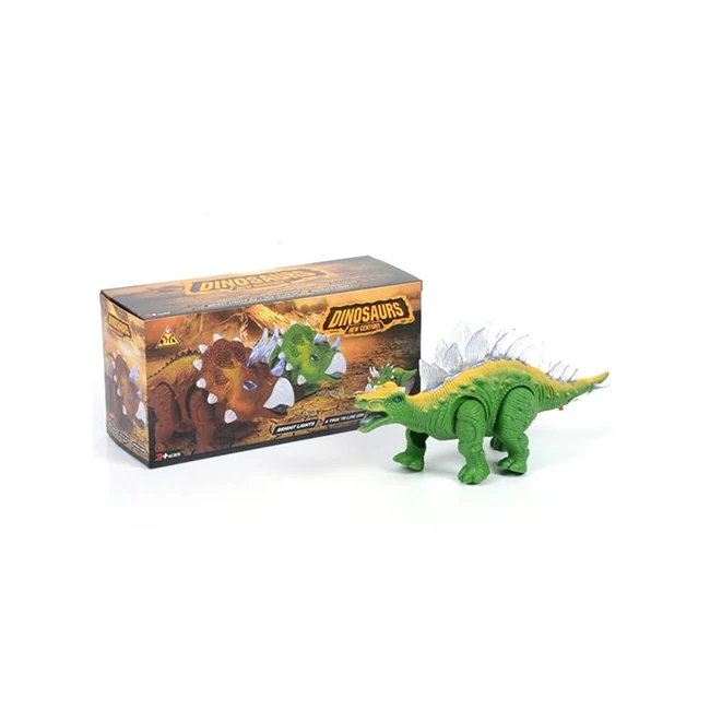 Sztegoszaurusz zöld színű dinoszaurusz figura fény effektekkel