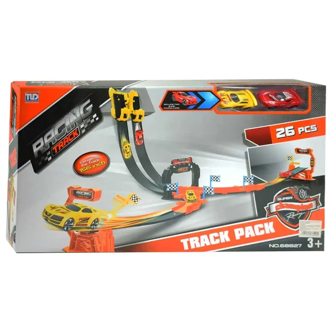 Power Track sport versenypálya hurokkal és két hátrahúzós kisautóval