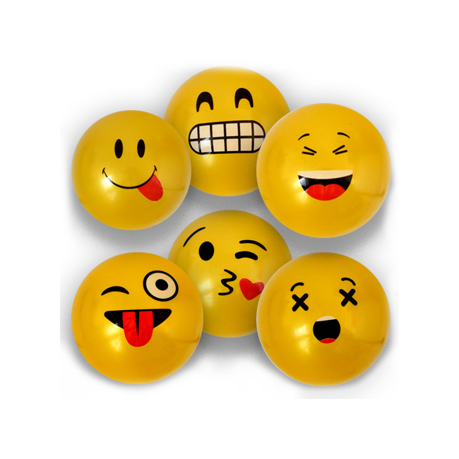 Emoji mintás gumilabda többféle változatban 23 cm