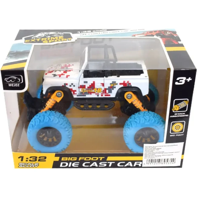 Off-Road hátrahúzós fehér terepjáró 1/32