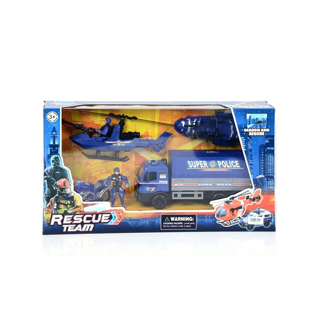 Rescue Team rendőrségi játék szett motorral