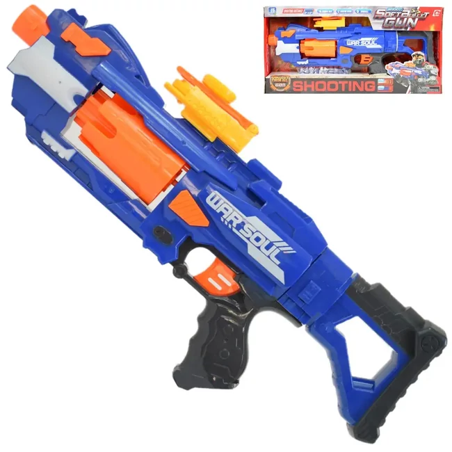 Soft Bullet Gun: Forgótáras manuális szivacslövő fegyver töltényekkel 44 cm