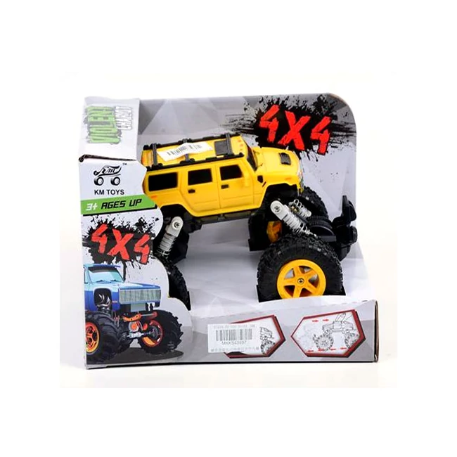 Rugós terepjáró autó 4×4-es sárga színben