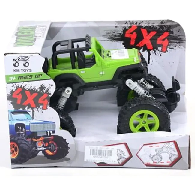 Rugós terepjáró autó 4×4-es zöld színben