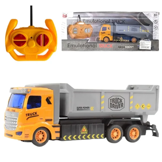 RC Távirányítós billencs építőipari kamion fénnyel 1/48 27MHz 20 cm