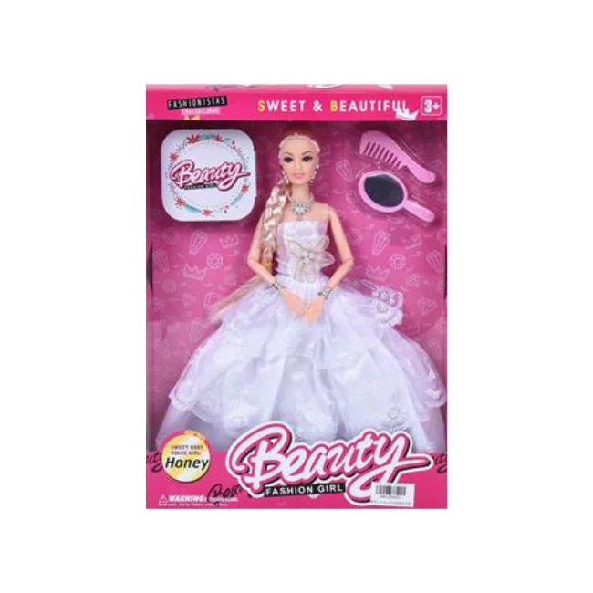 Beauty baba báli ruhában tükörrel és fésűvel 28 cm-es
