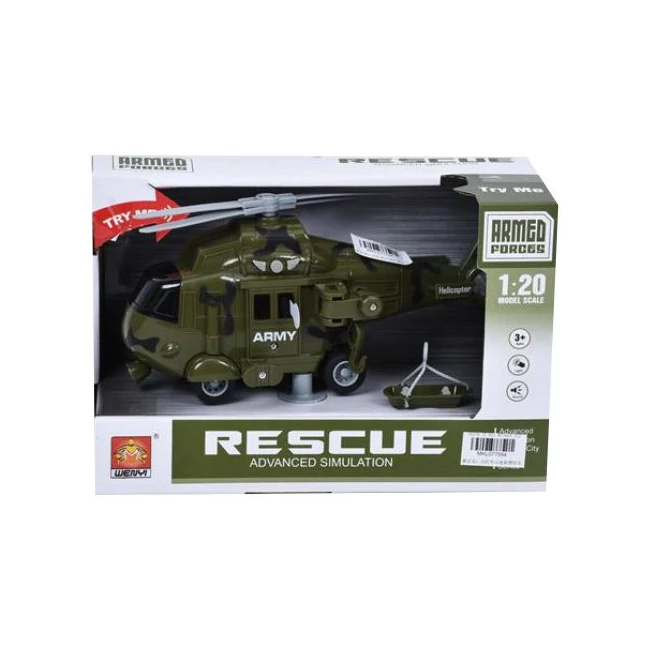 Harci helikopter fénnyel és hanggal 1/20 – zöld