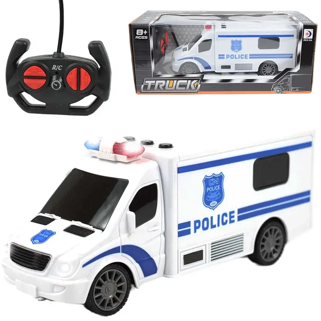 RC Távirányítós rendőr teherautó fénnyel és hanggal 1/24