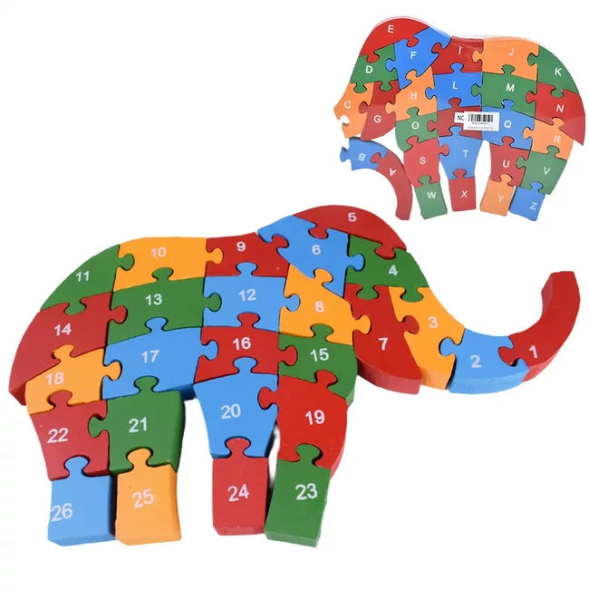 ABC fa oktató elefántos puzzle