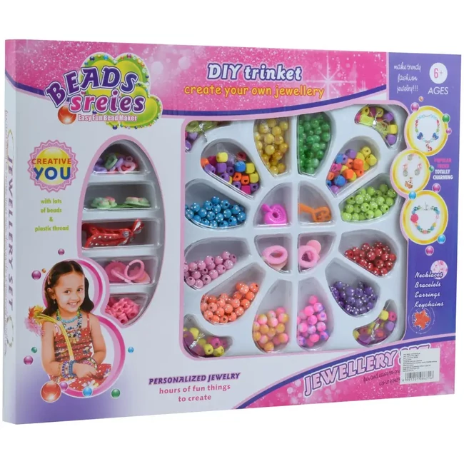Beads Series ékszerkészítő szett gyöngyökkel, medállal és hajcsattal