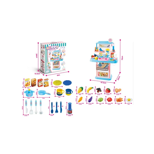 Happy Kitchen játékkonyha kiegészítőkkel 72×22×47,5 cm