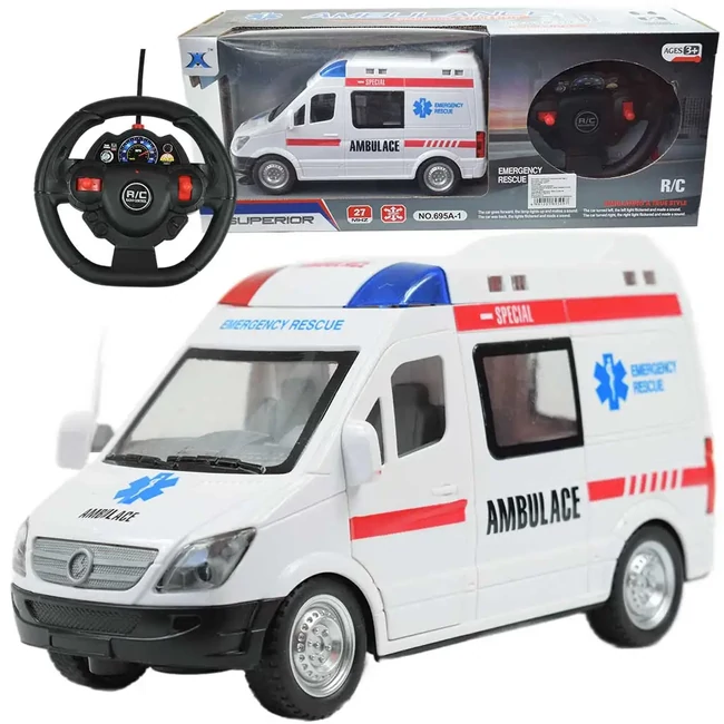 Távirányítós RC mentőautó fénnyel 27Mhz 1/48