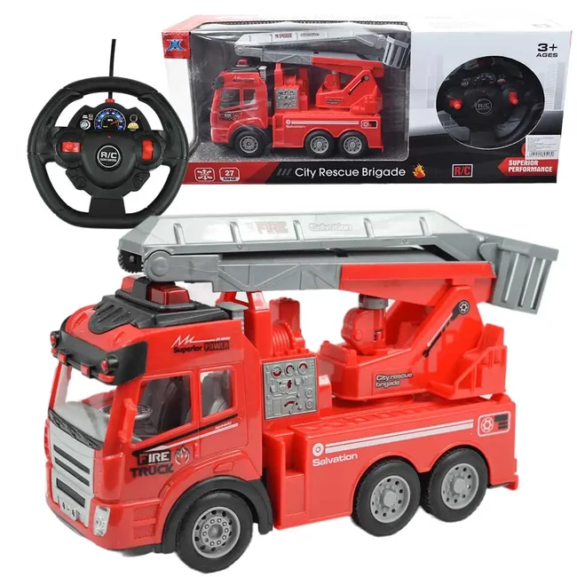 RC Távirányítós emelőkosaras tűzoltóautó fénnyel 1/43