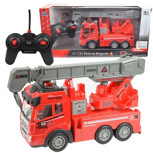 RC Távirányítós darus tűzoltóautó fénnyel 1/43
