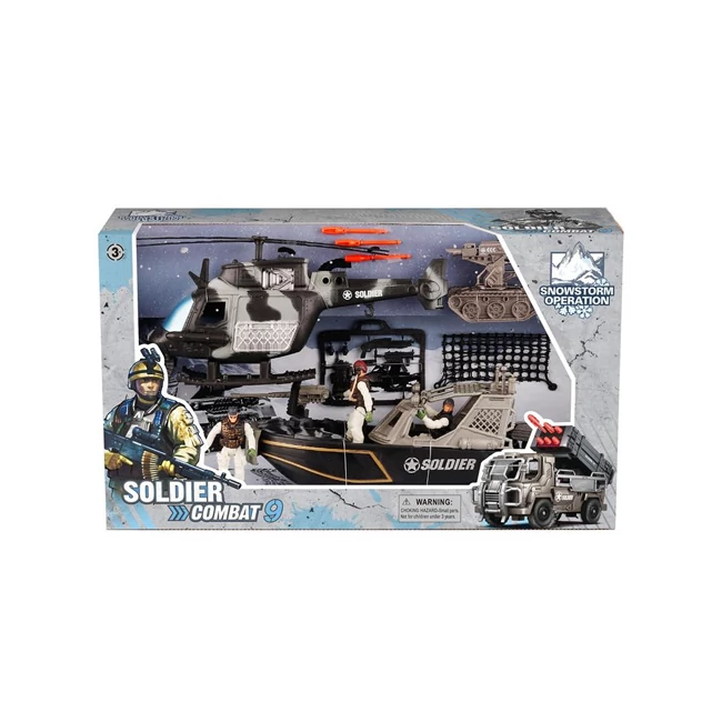 Soldier Force 9 Katonai játék szett hajóval és helikopterrel