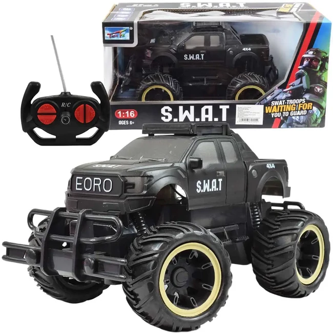 SWAT fekete színű RC terepjáró 1/16