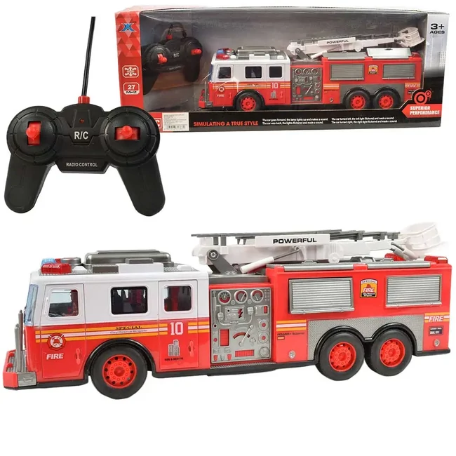 RC Távirányítós emelőkosaras tűzoltóautó fényeffektekkel 30 cm