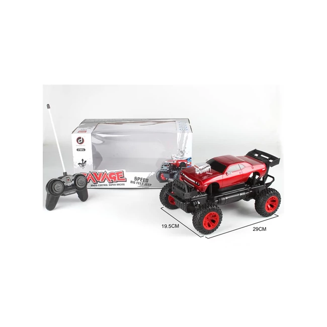 RC Piros Off-Road távirányítós izomautó fénnyel és hanggal 27 MHz 1/14