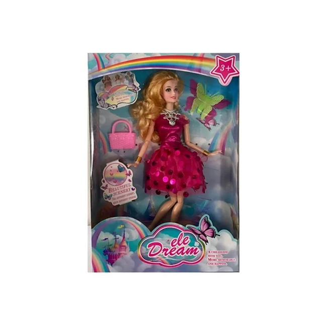 Dream Girl divatbaba pink koktélruhában kiegészítőkkel 29 cm
