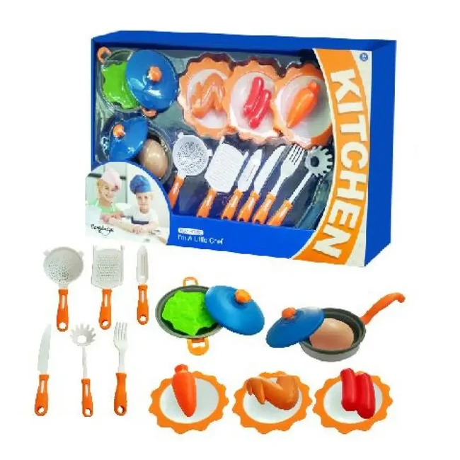 I'm a little Chef kék mini konyhai játékszett kétféle változatban 16 db-os