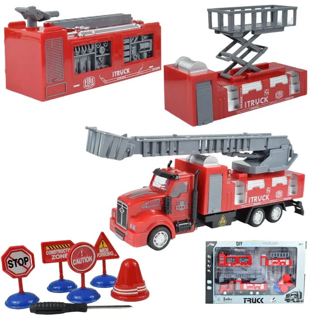 City Truck Átalakítható tűzoltósági teherautó jelzőtáblákkal 1/48