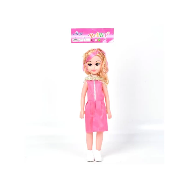 Baba pink színű ruhában 46 cm-es méretben