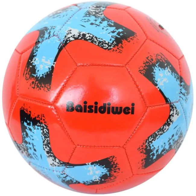 Műbőr focilabda színes kereszt mintával 23 cm