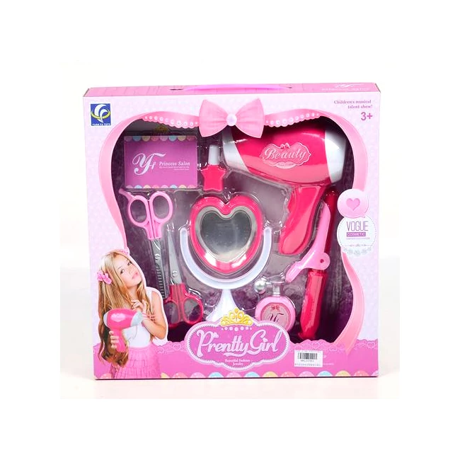 Pretty Girl pink fodrász szett ollóval és hajszárítóval
