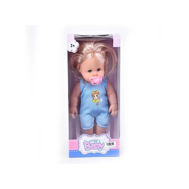 Szőke hajú baba hanggal és cumival 35 cm