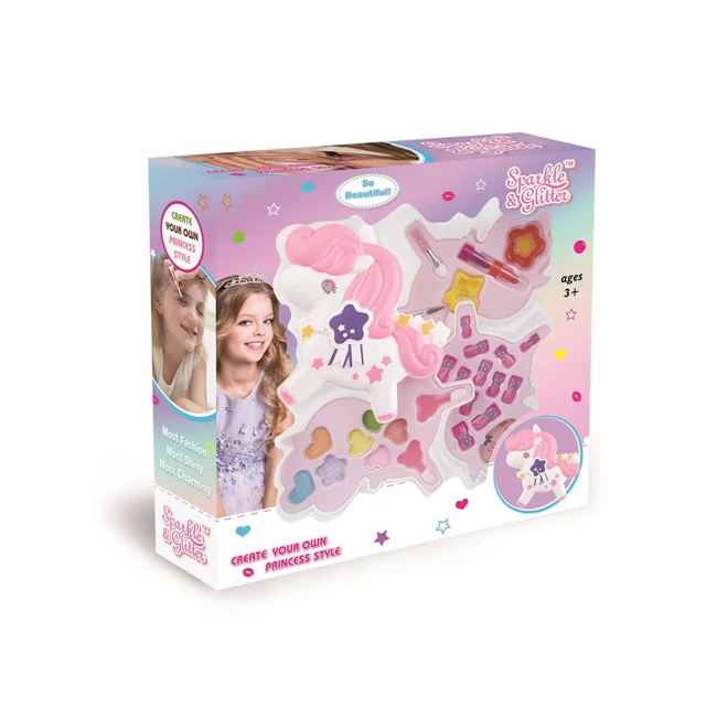 Sparkle &amp; Glitter póni alakú emeletes sminkpaletta játékszett