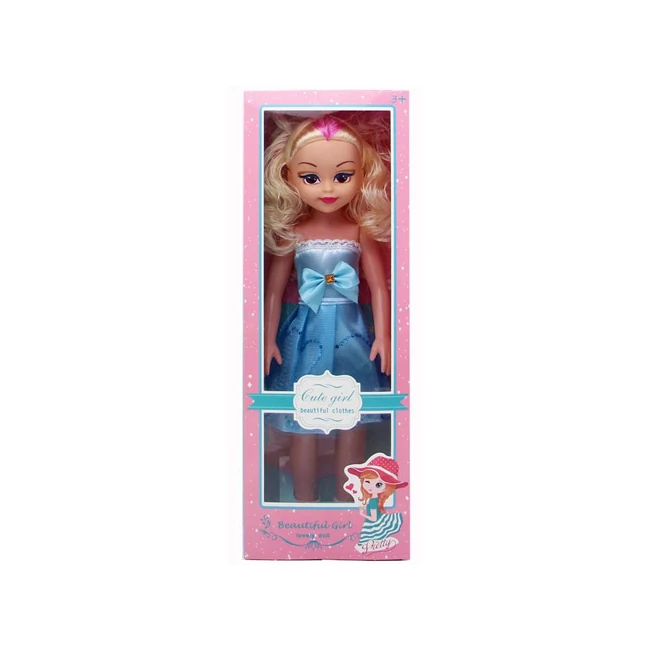 Szőke lány baba kék ruhában hanggal 46 cm-es