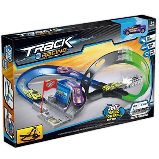 Track Racing versenypálya hurokkanyarral kisautóval