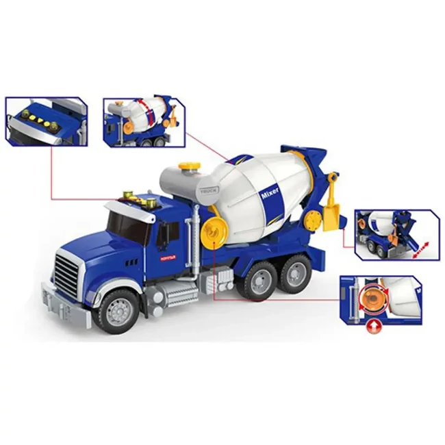 ToyStar mixer teherautó kék színben fény és hang effektekkel 41 cm
