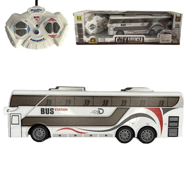 RC Távirányítós Travel Bus Station Busz fénnyel 27MHz 1/32