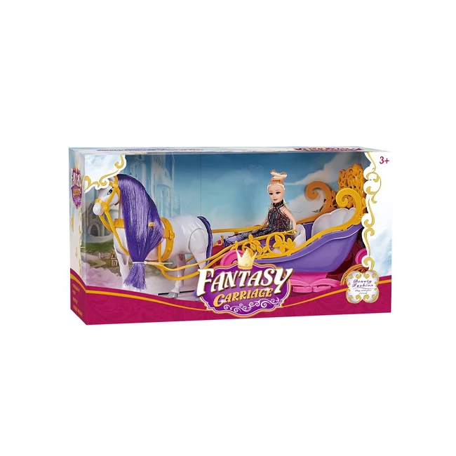 Fantasy Carriage Mesés nyitott hintó lóval és babával