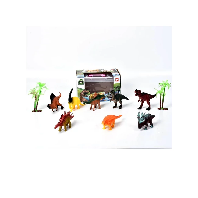 Dinoszaurusz játékszett dinokkal és pálmafákkal