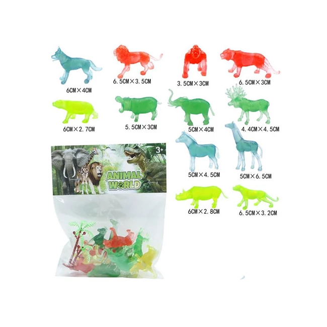 Animal World: Vadállatok átlátszó 12 db-os figura szett