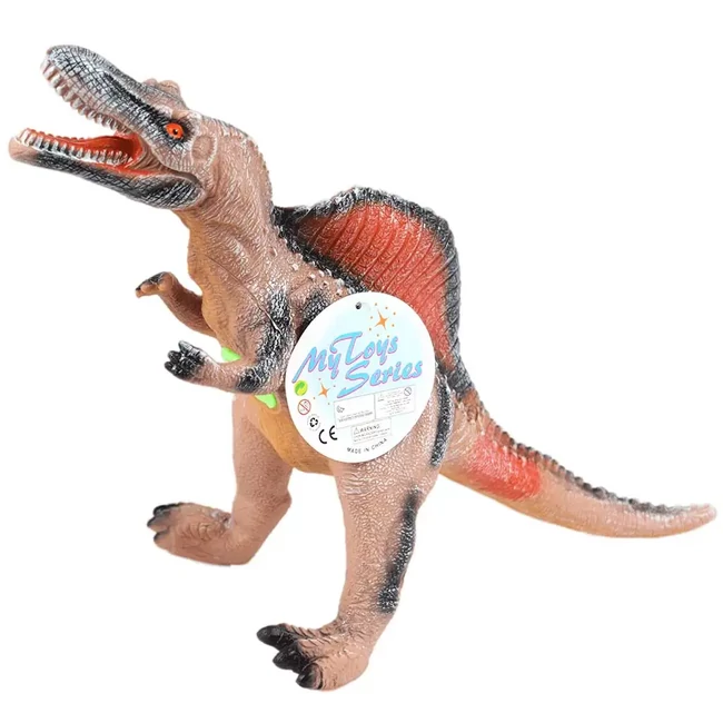 Dino World: Vinyl anyagú hangot adó Spinosaurus dinoszaurusz figura pamut töltéssel 35 cm