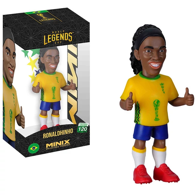 Focista akciófigura, 12 cm - World Cup Legends Brazília Ronaldinho 10-es mezben