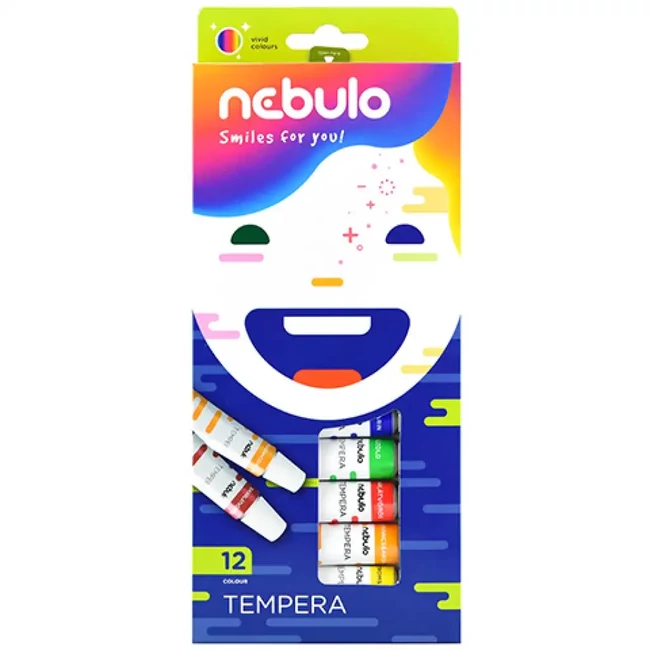 Nebulo: Színes tempera készlet 12ml 12 db