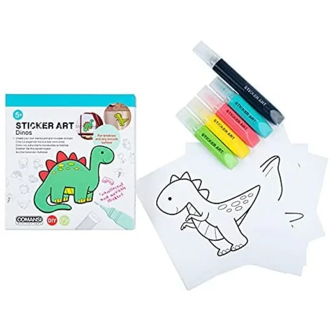 Sticker Art: Dinoszauruszok színezhető matrica szett – Comansi