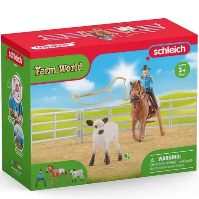 Schleich: Farm World – Lasszóverseny cowgirllel játékszett (42577)