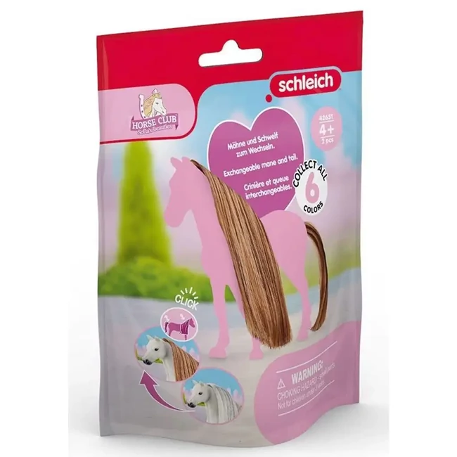 Schleich Horse Club: Sofia's Beauties – Csoki színű sörény és farok kiegészítő szett (42651)