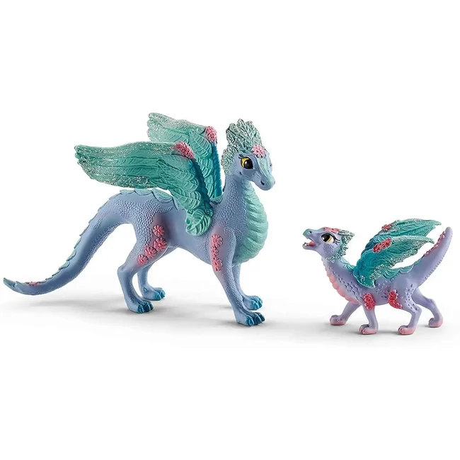 Schleich: Virágos sárkánymama és sárkánygyerek figurák (70592)